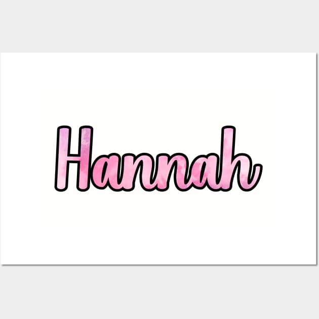 Hannah name pink watercolor Wall Art by BehindTheChamp